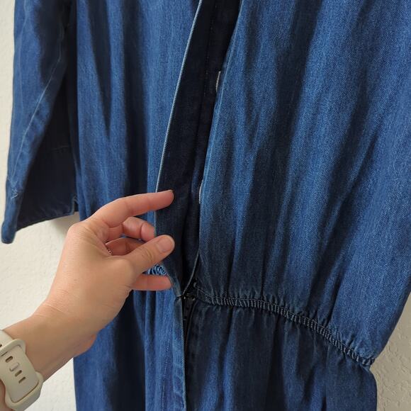Coldwater Creek 90s Vintage Womens Denim Jumpsuit Romper Playsuit 12 Petite - Picture 5 of 8